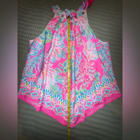 Lilly Pulitzer Julien "Seaing things" Prosecco pink Halter Top. Size Large NWT - Picture 7 of 15